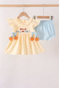 Hello Fall Y'ALL Pumpkin Ruffle Bloomer Set