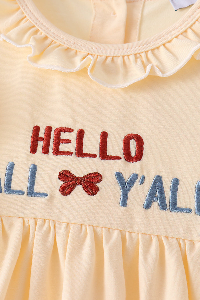 Hello Fall Y'ALL Pumpkin Ruffle Bloomer Set