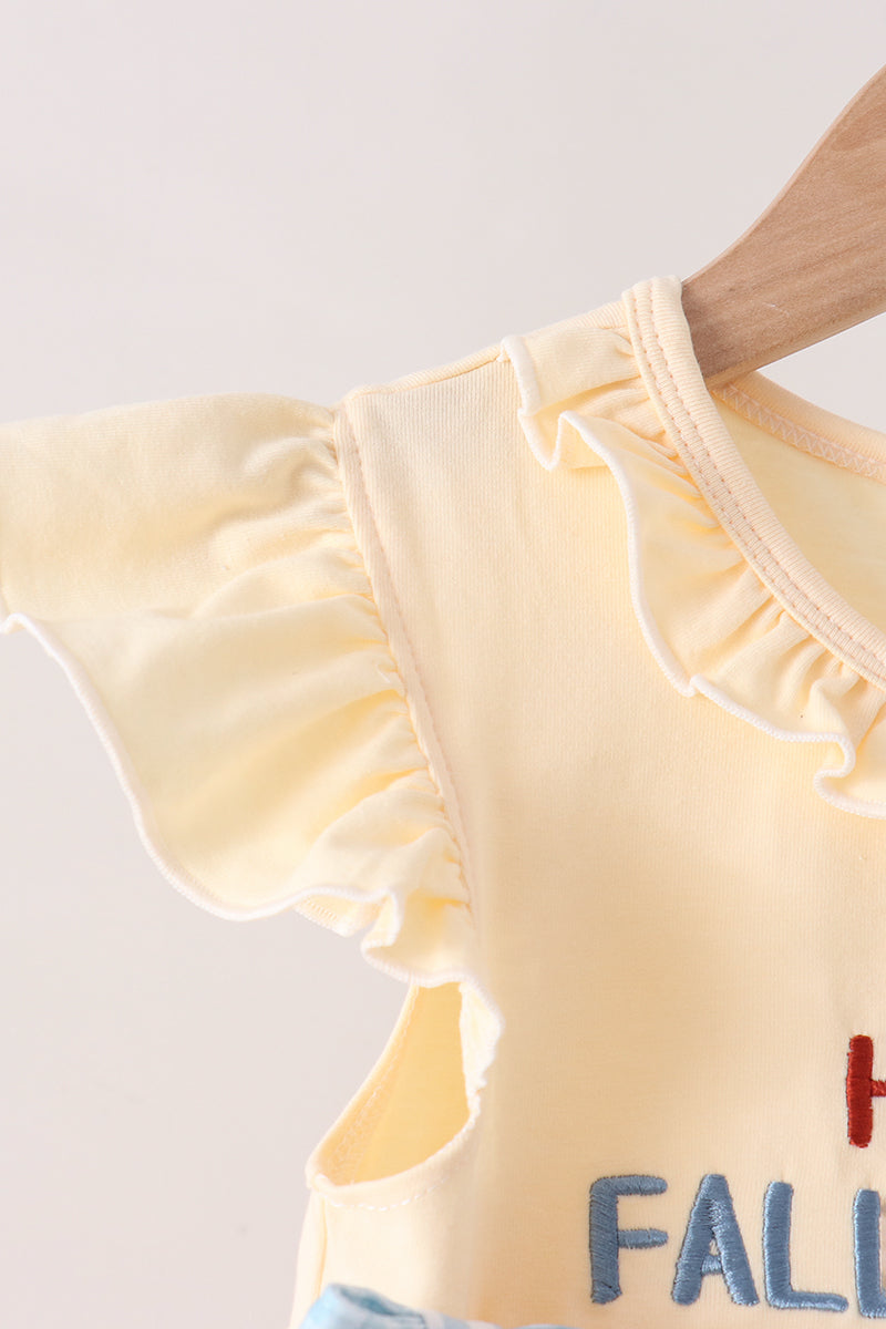 Hello Fall Y'ALL Pumpkin Ruffle Bloomer Set