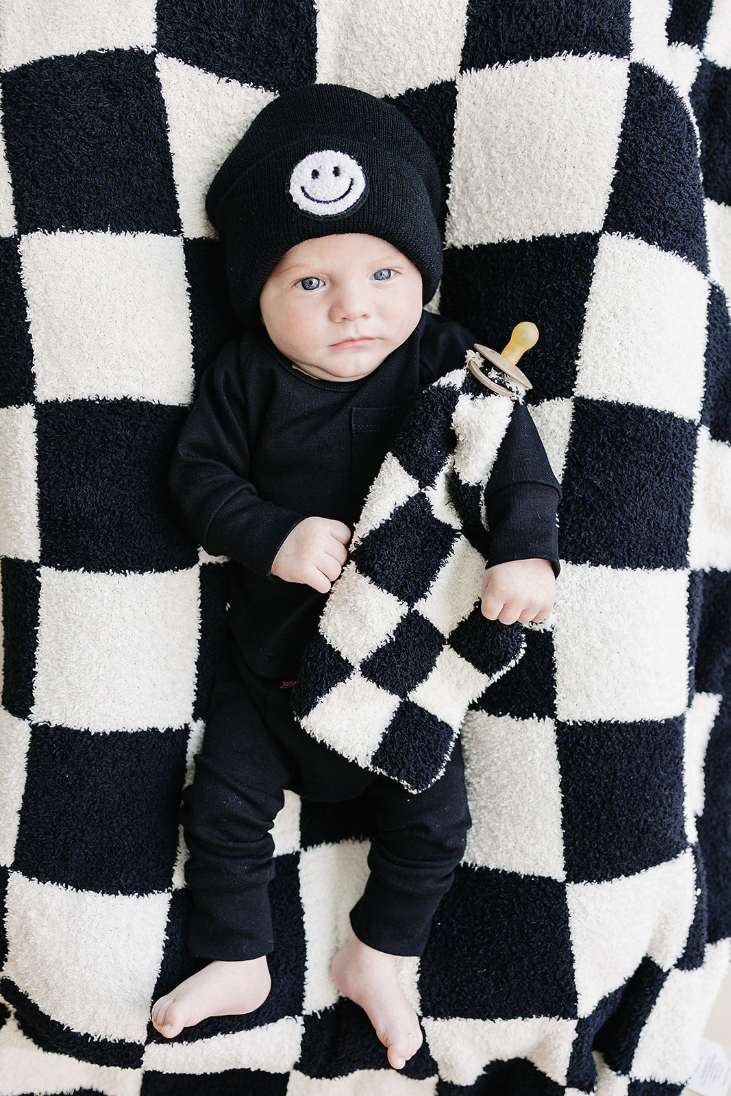 Checkered Plush Lovey | Black