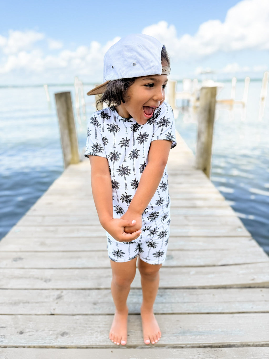 Bamboo Shorts Set | Palm Style White