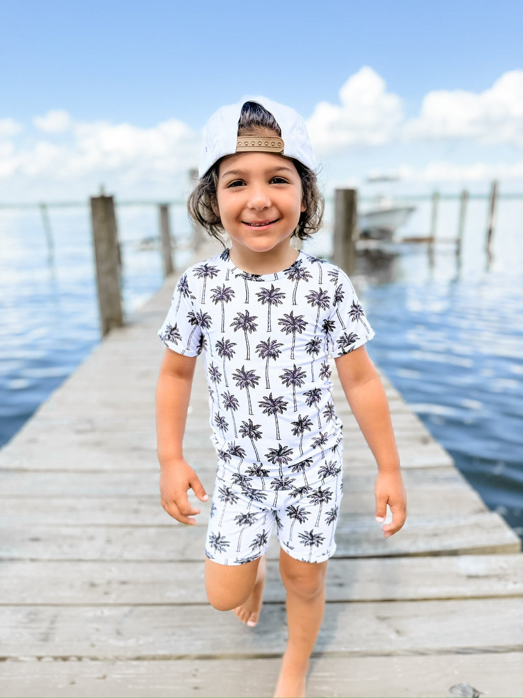 Bamboo Shorts Set | Palm Style White