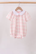 Pink gingham button bubble