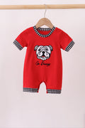 Red Georgia Go Dawgs Applique Romper