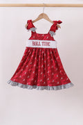 Maroon Alabama Roll Tide Smocked Ruffle Dress