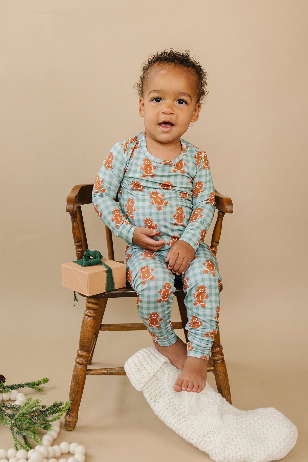 Bamboo Two Piece Set | Gingerbread Gingham