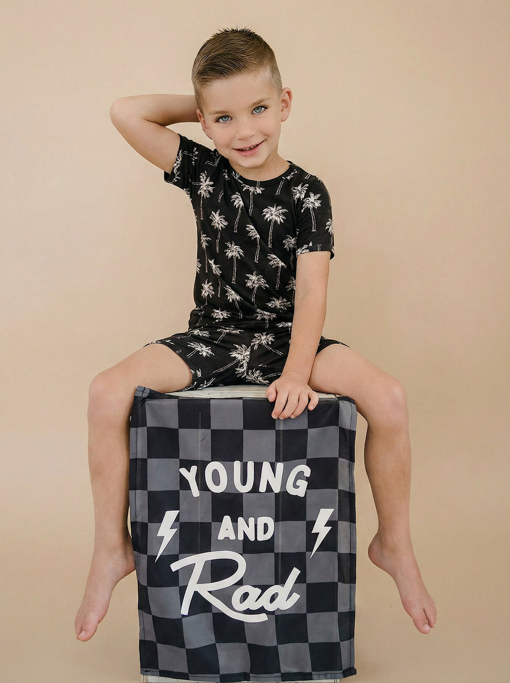 Bamboo Shorts Set | Palm Style Black