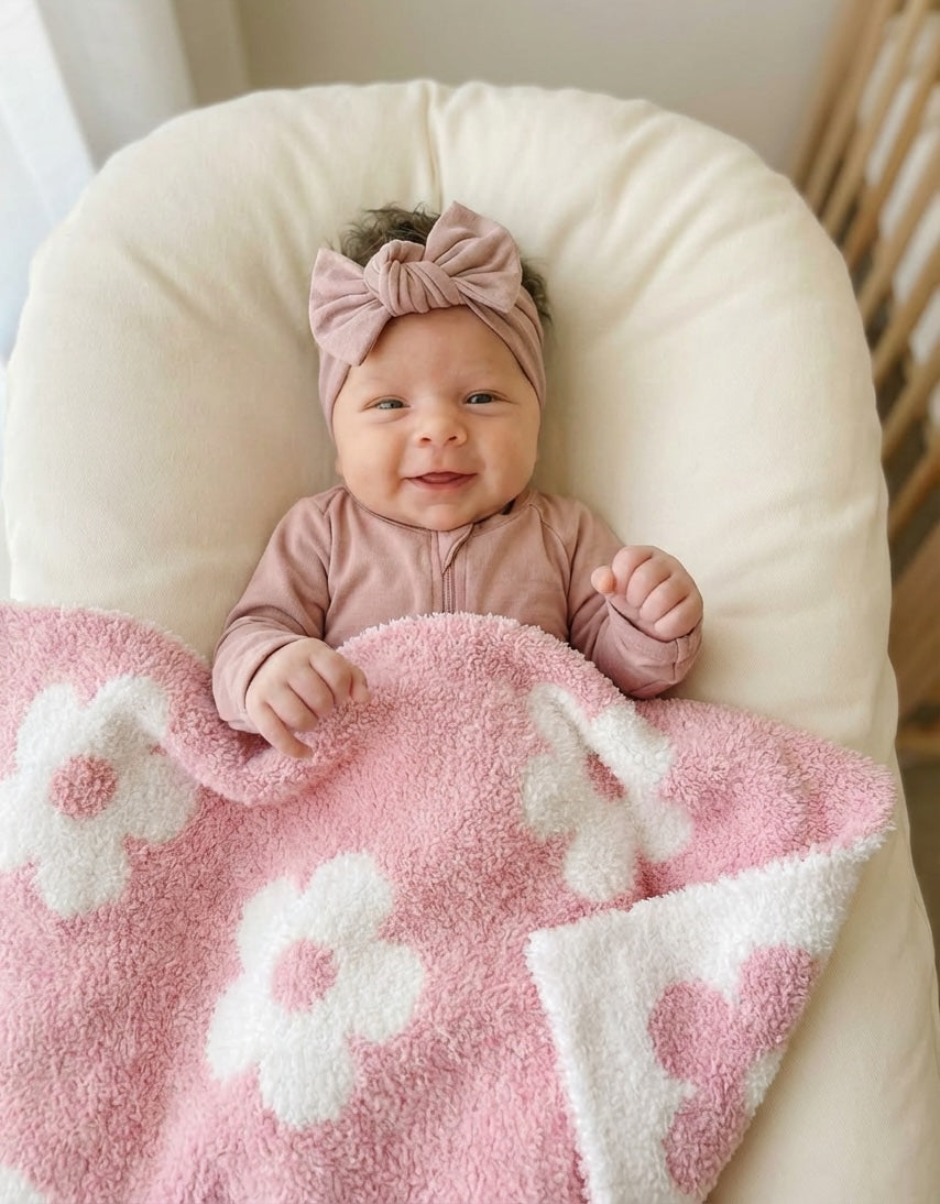 Daisy Fuzzy Blanket | Pink