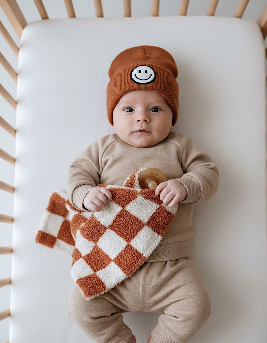 Checkered Plush Lovey | Copper